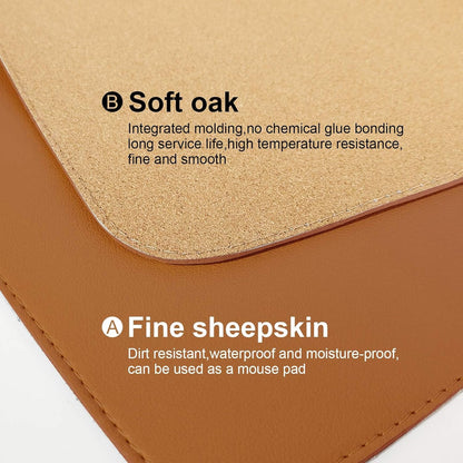 DAWNTREES Dual Sided Desk Mat,Leather Desk Pad,Cork Desk Mat Protector,with PU Leather Valet Tray Organizer,Large Mouse Pad,Desk Writing Pad for Office and Home(Dark Green 31.5"x15.8")