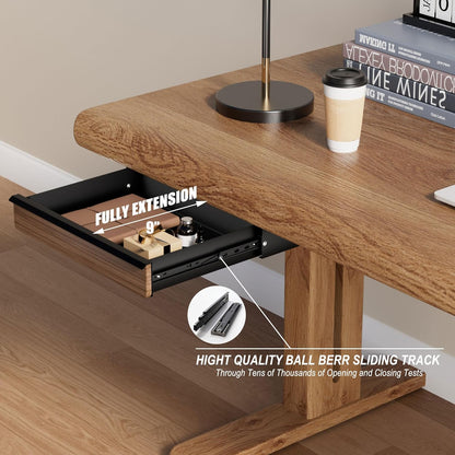 Under Desk Drawer, Solid Walnut Wood Panel – Sturdy Ball Bearing Slides, Easy Under-Desk Mount, Integrated Handle, Desktop Organizer for Office & Home Workstation