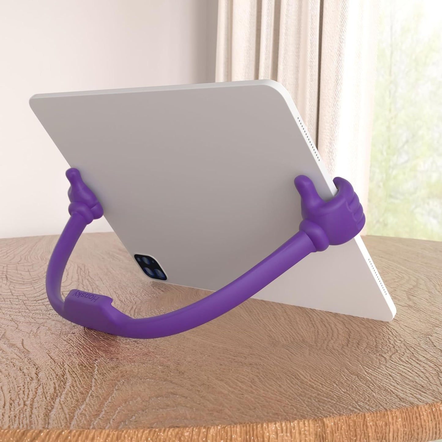 Honsky Thumbs-up Cell Phone Stand Holder,Tablet Stand Cradle for Desk Desktop Smartphone Cellphone Mobile Phone,Tablets - Universal, Adjustable Flexible,Blue