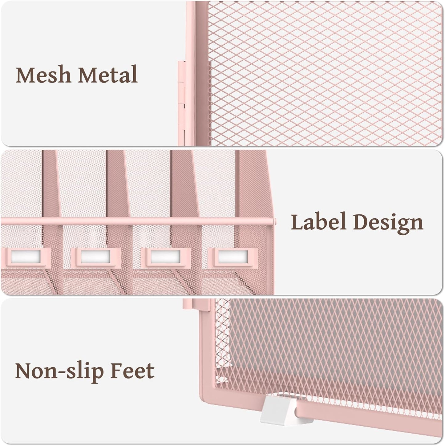 SUPEASY Desk Organizers Metal Desk Magazine File Holder with 5 Vertical Compartments Rack File Organizer for Office Desktop, Classroom, Home Workspace, Black