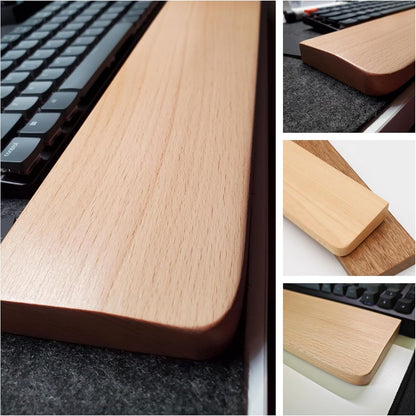 HomeDo Wooden Wrist Rest for Mechanical Keyboards, Support pad for Palm, Ergonomic Rest for Typing and Gaming,Palm Rest,Hand Rest (Beech,14.17”x3.15”(87 Key 80%))