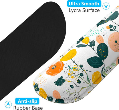 Dapesuom Enlarge Keyboard Wrist Rest, Memory Foam Wrist Cushion for Desk Mats Support, Cute Pain Relief Keyboard Mouse Pad Rests Set with Non-Slip Base for Gaming Laptop Office Computer, Green Leaf