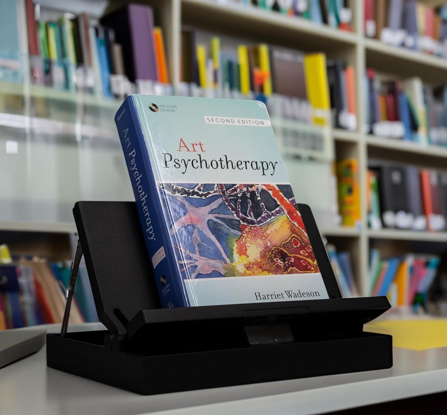 Book Stand with Storage — Adjustable Reading Stand for College Students, Portable Foldable Desk Book Holder for Textbooks, Tablets & Cookbooks, Ergonomic 60° Angle, Lightweight 1.6 lb