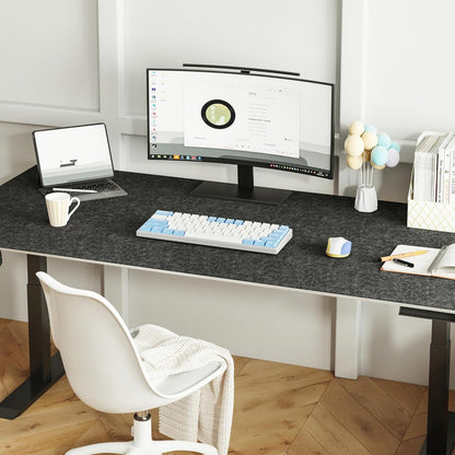 Felt Desk Mat | Computer Mat for Desk(36x12Inches) | Large Felt Mouse Pad and Keyboard Mat | Desk Protector for Office | Dark Gray