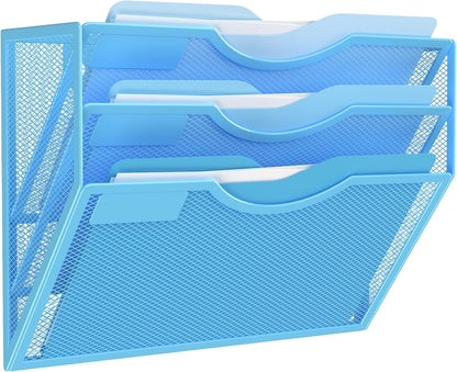 Kuntine.B Wall File Organizer Office Hanging Magazine Holder Wall File Organizer for Office Home (Black, 5 Tier)