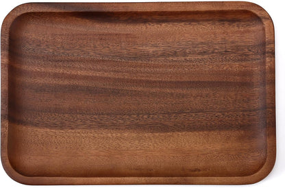 Serving Acacia Wood Valet Tray for Men Women, Catch All Acacia Mens Key Dump Bedside Nightstand Organizer EDC Decorative Wooden Tray for Phone Watch Wallet Keys Jewelry
