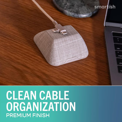 Smartish® Magnetic Cord Holder - Cable Wrangler Organizer with Magnet Clips for Charger Management on Desktop, Nightstand for USB-C + Lightning - Lightly Toasted Beige