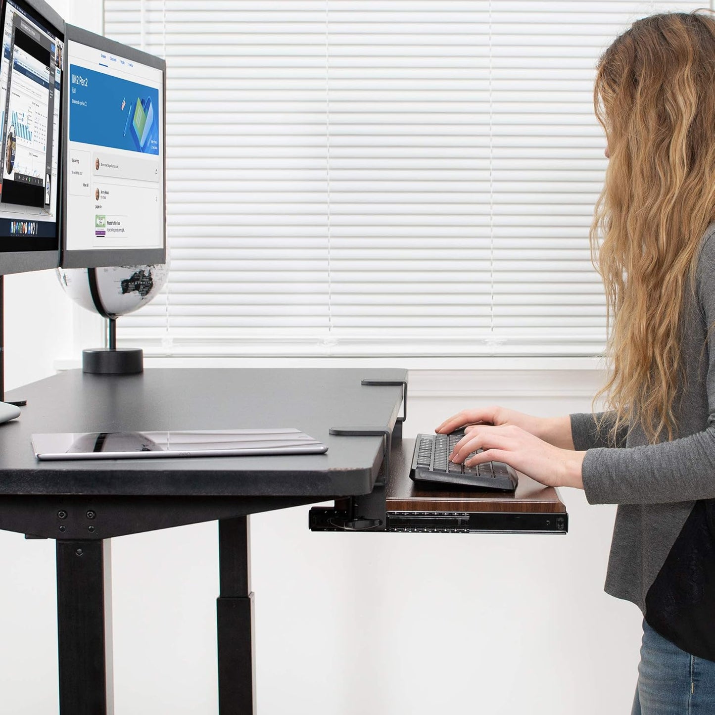 VIVO Large Clamp-on Computer Keyboard and Mouse Under Desk Slider Tray, 27 x 11 inch Pull Out Platform Drawer, White, MOUNT-KB05W