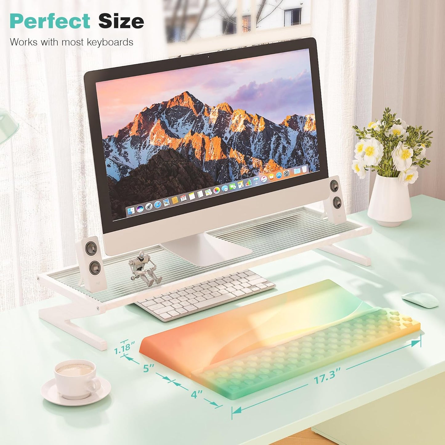 Ospelelf Keyboard Wrist Rest, Comfortable Ergonomic Keyboard Stand Riser Holder for Office Home