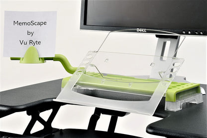 MemoScape Adjustable in-Line Document Holder for Typing | Reduces Neck Strain, Improves Focus, Boosts Desk Organization, and Workflow | Paper Holder Stand for Desk and Home Office - Black (VUR 2060)