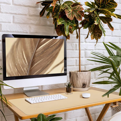 Bloss Leather Desk Pad and Keyboard Wrist Rest, Large Mouse Pad + Keyboard Pad+Mouse Wrist Support, Non-Slip Desk Mat Protector for Office, Home(31.5×15.7 Inches,Beige)
