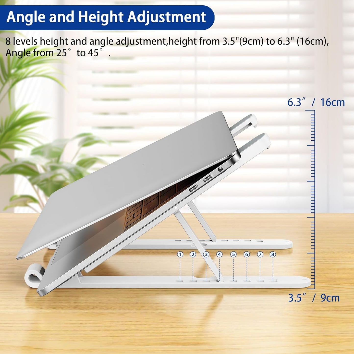 BESIGN LS01 Pro Ergonomic Laptop Stand, Plastic Laptop Riser, Portable and Adjustable Notebook Computer Holder Compatible with 10-14" Laptops (Black)