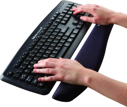 Fellowes PlushTouch Foam Keyboard Wrist Rest with MICROBAN - Black (9252101)