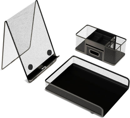 TRU RED Magnetic Document Stand with Lip, Matte Black, Copy Holder for Desk, Adjustable Paper Holder, 2-Pack