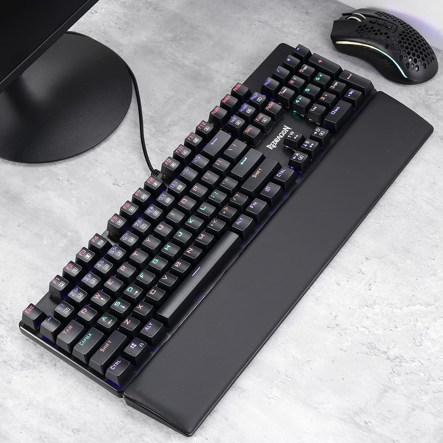 Redragon P035 Meteor S Computer Keyboard Wrist Rest Pad, Ergonomic Soft Memory Foam Wrist Support w/Anti-Slip Rubber Base, 60% 61 Keys Compact Size 11.38 x 2.87 in, 0.78 inch (20mm) Height, Black