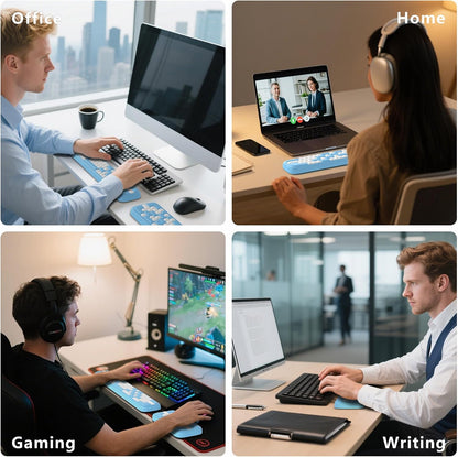 MEKASS Keyboard Wrist Rest, Ergonomic Wrist Pad, Soft Memory Foam Keyboard Hand Rest with Non-Slip Base, Easy Typing, Pain Relief, Comfort Support for Office Work Gaming Computer Accessories (Black)