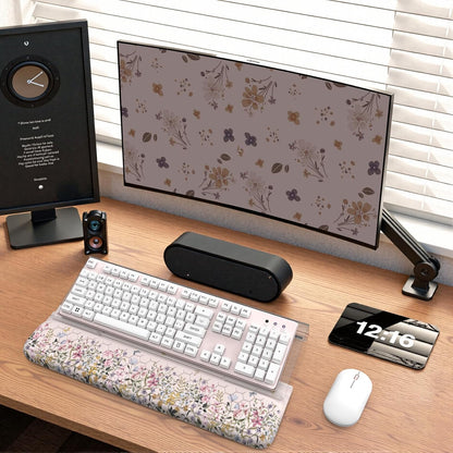 HAOCOO Ergonomic Keyboard Rest Wrist Pad,Comfortable Keyboard Wrist Rest Holder, 3-Level Height Adjustment Acrylic Keyboard Stand, Easy Typing Desk Accessories, Aesthetic Keyboard Riser for Desk