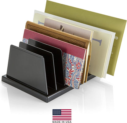 Officemate Medium Standard Sorter, 7 Compartments, Mail Organizer, Charging Station, Electronics Organizer for Multiple Devices, iPhone, iPad, Cell Phone, Kindle, Tablets, Black (21212)