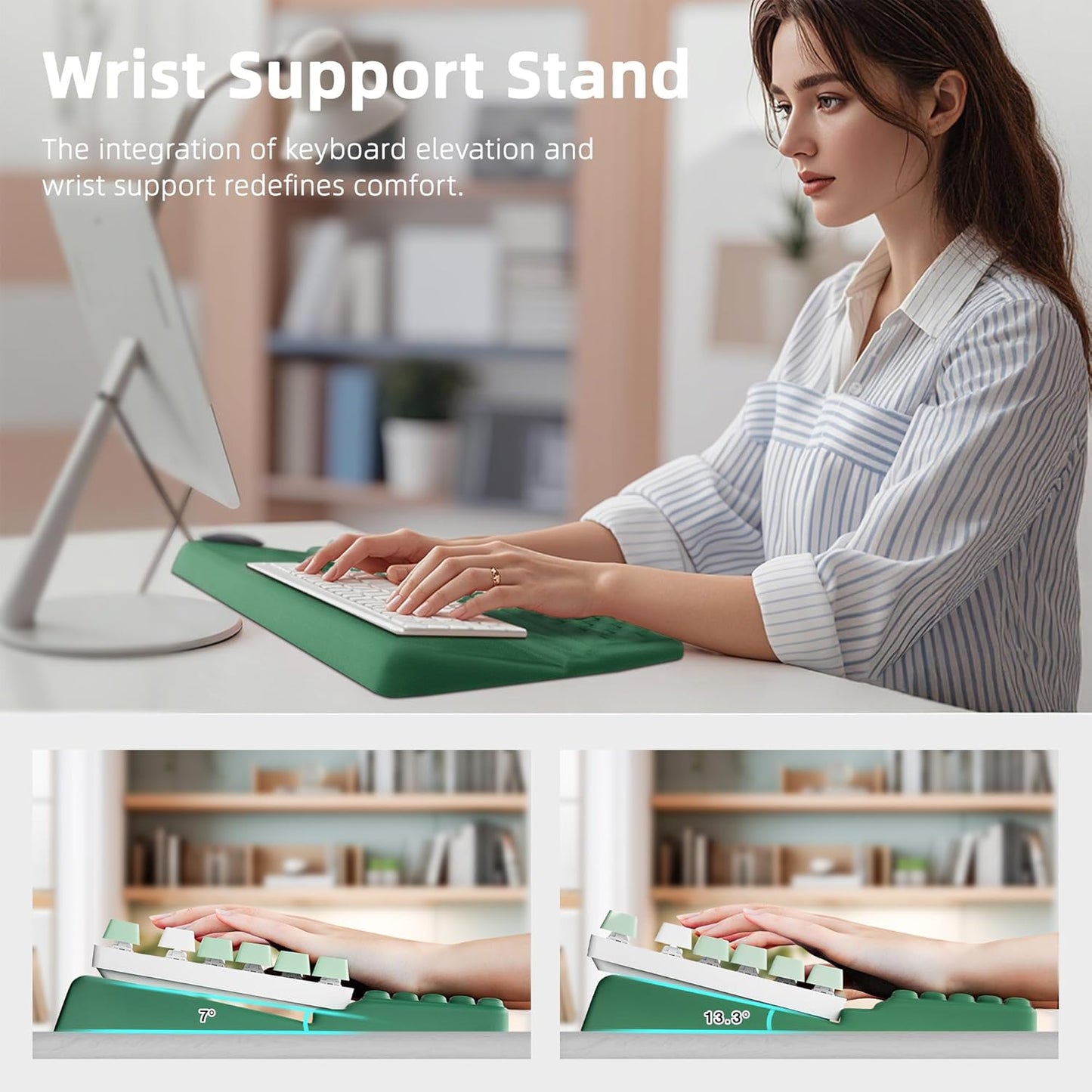 Ospelelf Keyboard Wrist Rest, Comfortable Ergonomic Keyboard Stand Riser Holder for Office Home