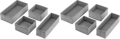 Whitmor 6283-9871 Set of 4-Crosshatch Gray Drawer Organizer