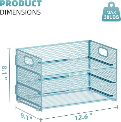 Marbrasse 3 Tier Paper Organizer Letter Tray, Mesh File Organizer with Handle, Paper Sorter Desk Organizer for Home Office Supplies