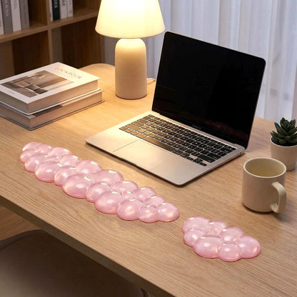 Clear Gel Wrist Rest for Keyboard, Keyboard Wrist Rest for Typing Pain Relief, Ergonomic Keyboard Arm Rest, Suitable for Office, Gaming, Computer, Laptop - Pink