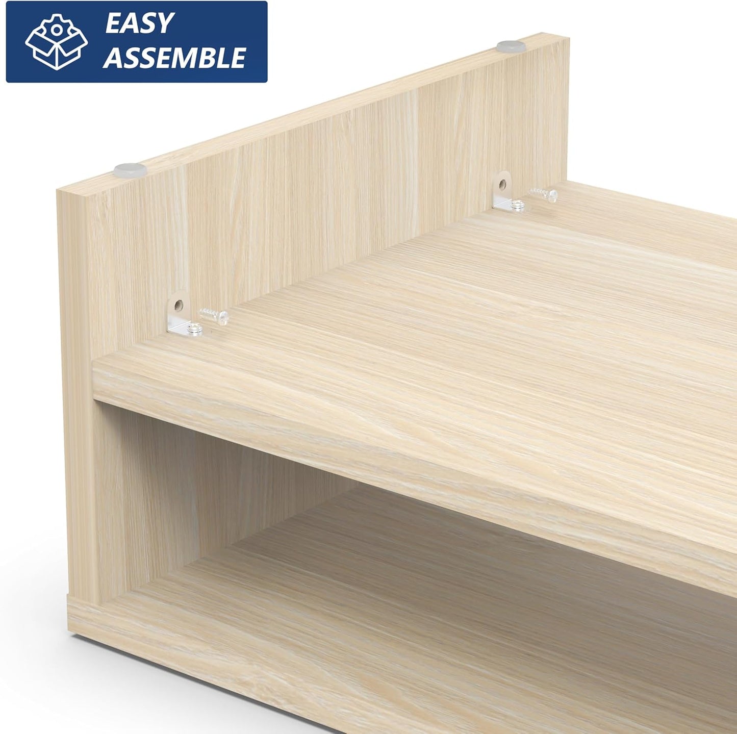 FITUEYES Monitor Stand - 2 Tier Computer Monitor Riser Shelf, Wood Desktop Stand for Laptop Computer Screen, Desk Organization, Office Supplies
