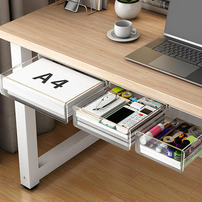 SVNNELP Under Desk Table Drawer Storage Organizer,3 Pack Large & Medium & Small Slide Out Desk Drawers - Hidden Desktop Organizer,Adhesive Storage Pencil Tray Under Table(BLACK/LMS)