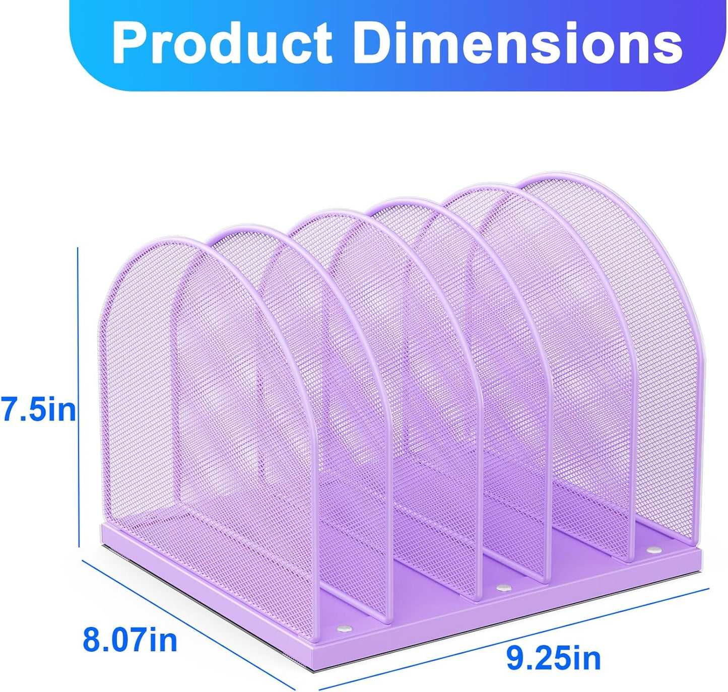 gianotter Desktop File Organizer, Desk Organizer with 5 Compartments, Paper Organizer for Desk, Workspace Organizers for Office Supplies (Black, Upright Style)