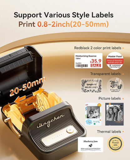 NIIMBOT B21 Pro Label Maker, 300DPI HD Label Printer, Ideal for Notes,Photos, Study Graphics, Memo Maker,50x30mm Label(Black)