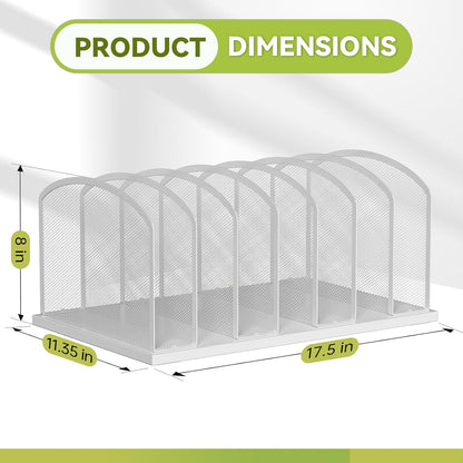 MINDEPOT Desk File Organizer 7 Sections Upright Mesh File Sorter Organizer for Desk, Office Organization File Holder for Home, Office & Classroom (Black, 1Pack)