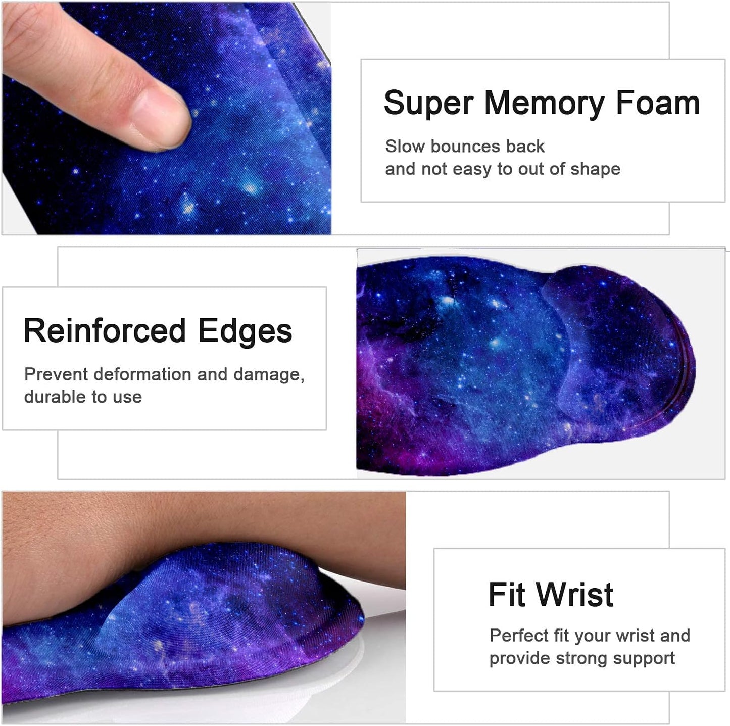 LATEEFAH Mouse Pad with Wrist Rest, 3-in-1 Gaming Mouse Pad, Keyboard Wrist Rest, Ergonomic Memory Foam Mousepad with Wrist Support for Computer Keyboard