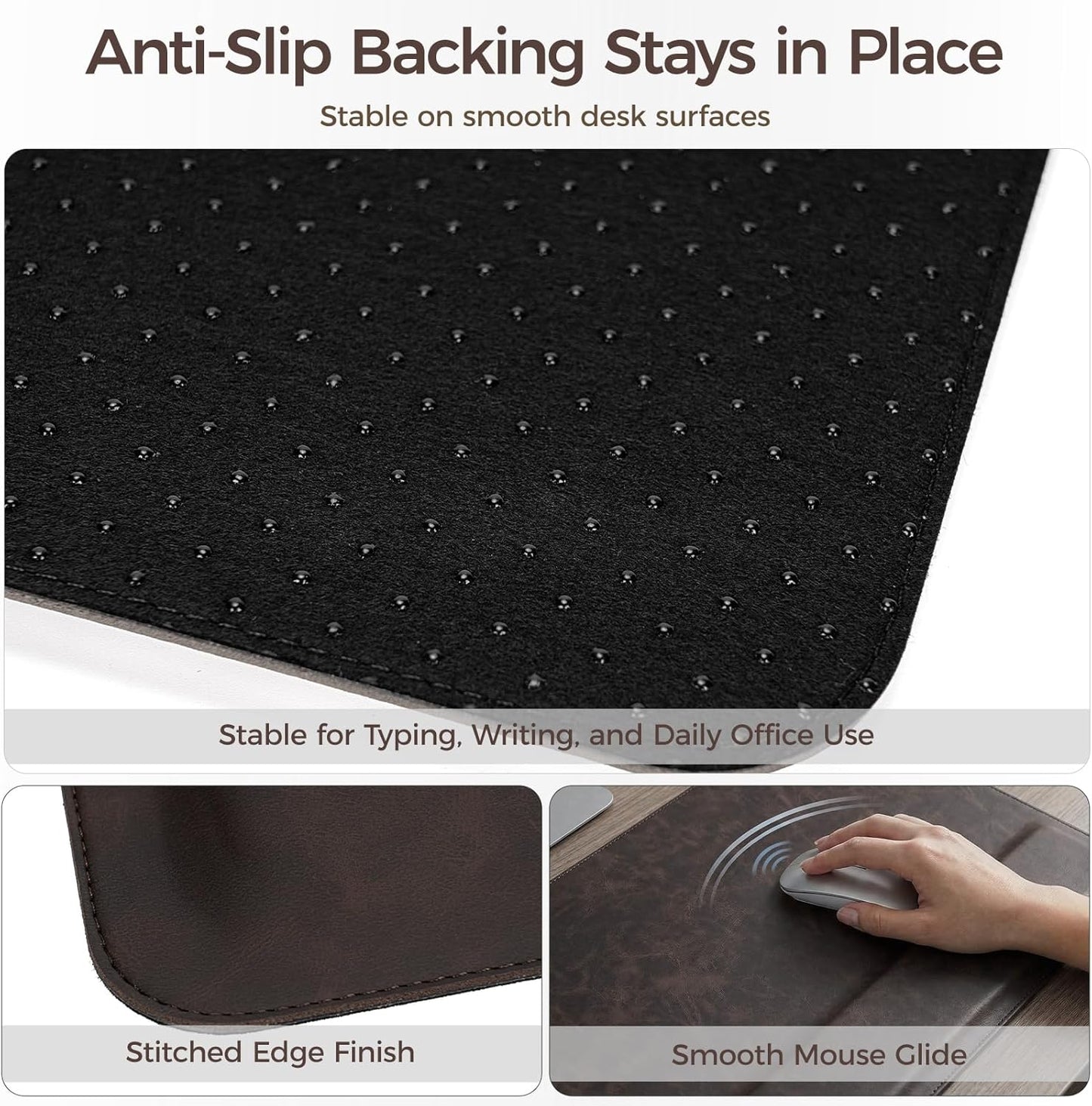Magnetic Desk Mat System with Wrist Support 80×40cm, Premium Leather Desk Pad with Magnetic Accessories, Waterproof Non-Slip Desk Organizer for Office & Gaming