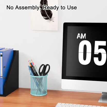 EasyPAG Pencil Holder for Desk, 2 Pack Metal Pen Organizer, Mesh Pencil Cup Organizer for Home, Office, Classroom, School, Black