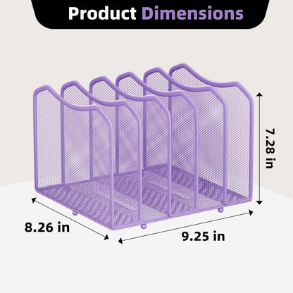 Simple Trending Mesh Desktop File Sorter Organizer, 5-Section Bookshelf for Desk Home Office, Black