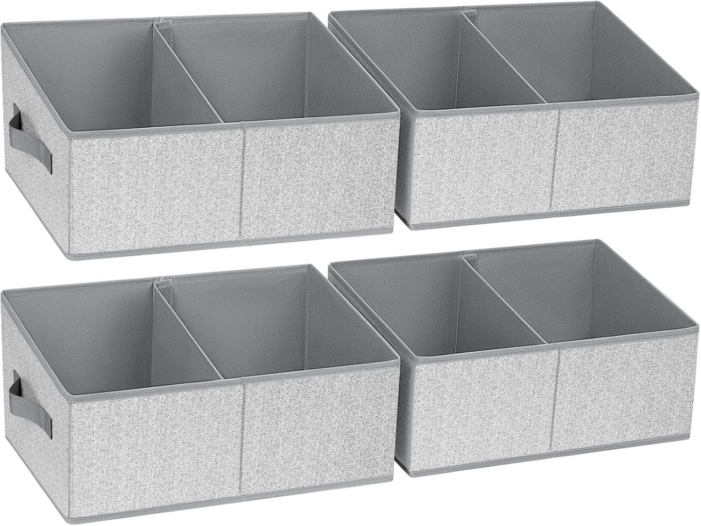 DIMJ Closet Storage Bins, 6 Pack Storage Baskets for Shelves, Foldable Closet Organizer with Handle, Linen Closet Organizers and Storage for Clothes, Toys, Towel, Books (Black)