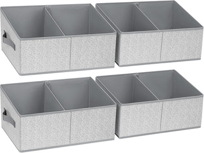 DIMJ Closet Storage Bins, 6 Pack Storage Baskets for Shelves, Foldable Closet Organizer with Handle, Linen Closet Organizers and Storage for Clothes, Toys, Towel, Books (Black)