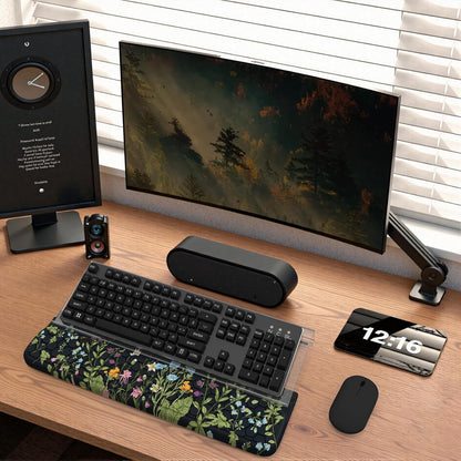 HAOCOO Ergonomic Keyboard Rest Wrist Pad,Comfortable Keyboard Wrist Rest Holder, 3-Level Height Adjustment Acrylic Keyboard Stand, Easy Typing Desk Accessories, Aesthetic Keyboard Riser for Desk