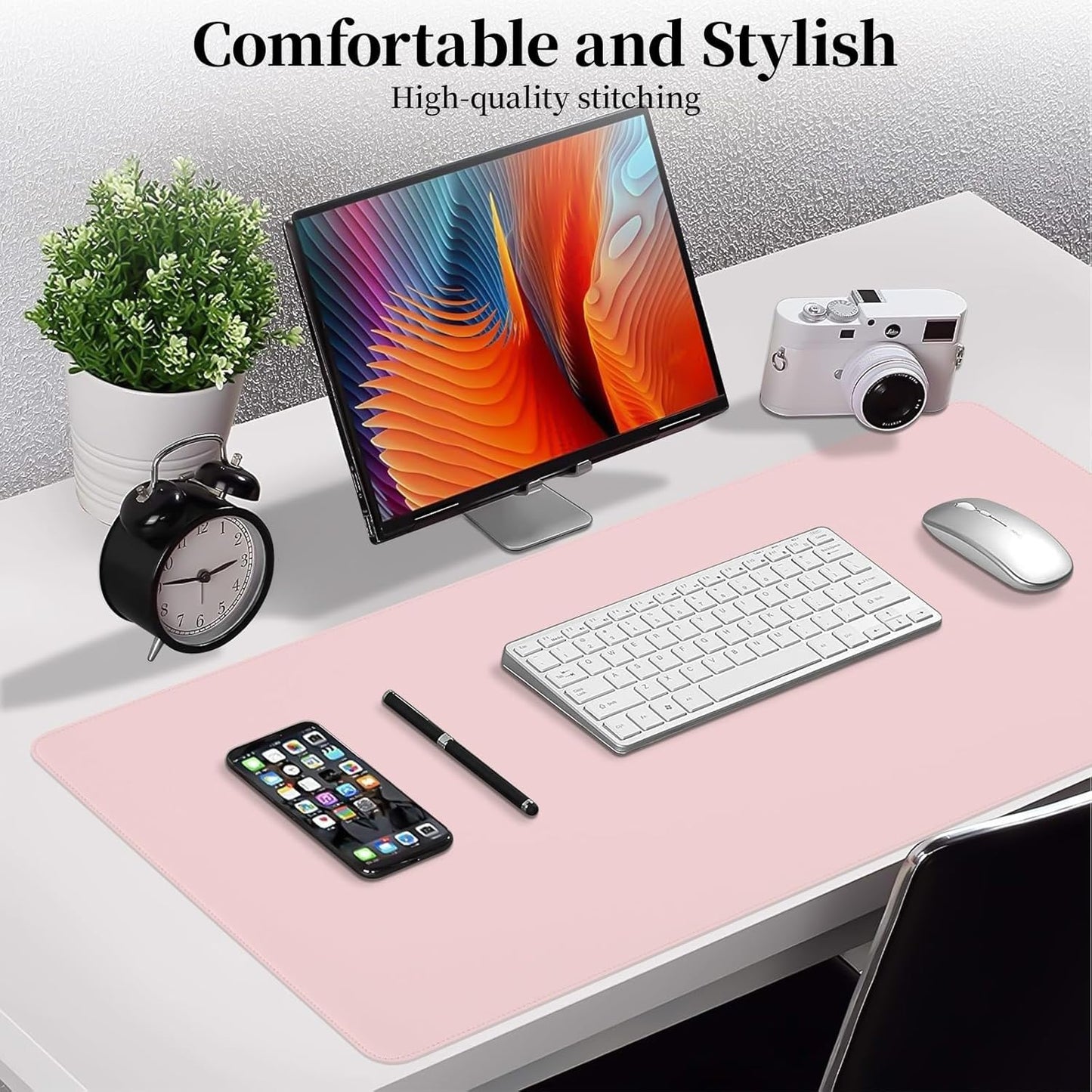 Green Desk Pad and Keyboard Wrist Rest, 3in1 Mousepad + Keyboard Wrist Rest+Mouse Wrist Rest for Home Office Table Computer Cover. (31.5×15.7,Green)