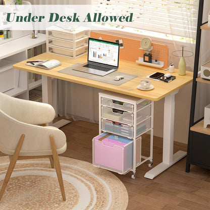 Sbanmao Rolling File Cart with 4 Storage Drawers, Mobile File Cabinet with Wheels, Hanging File Organizer, Under Desk Printer Stand Utility Cart Filing Cabinet for Home Office, Black