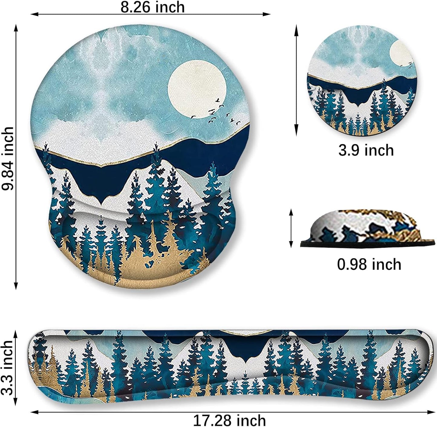 ArtSo Upgraded Wrist Rest Support for Mouse Pad & Keyboard, Ergonomic Gel Mousepad Non-Slip Rubber Base Home,Office Pain Relief, Easy Typing Cushion Neoprene, Soft Memory Foam, Purple Heart Butterfly