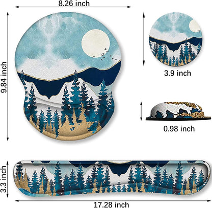 ArtSo Upgraded Wrist Rest Support for Mouse Pad & Keyboard, Ergonomic Gel Mousepad Non-Slip Rubber Base Home,Office Pain Relief, Easy Typing Cushion Neoprene, Soft Memory Foam, Purple Heart Butterfly