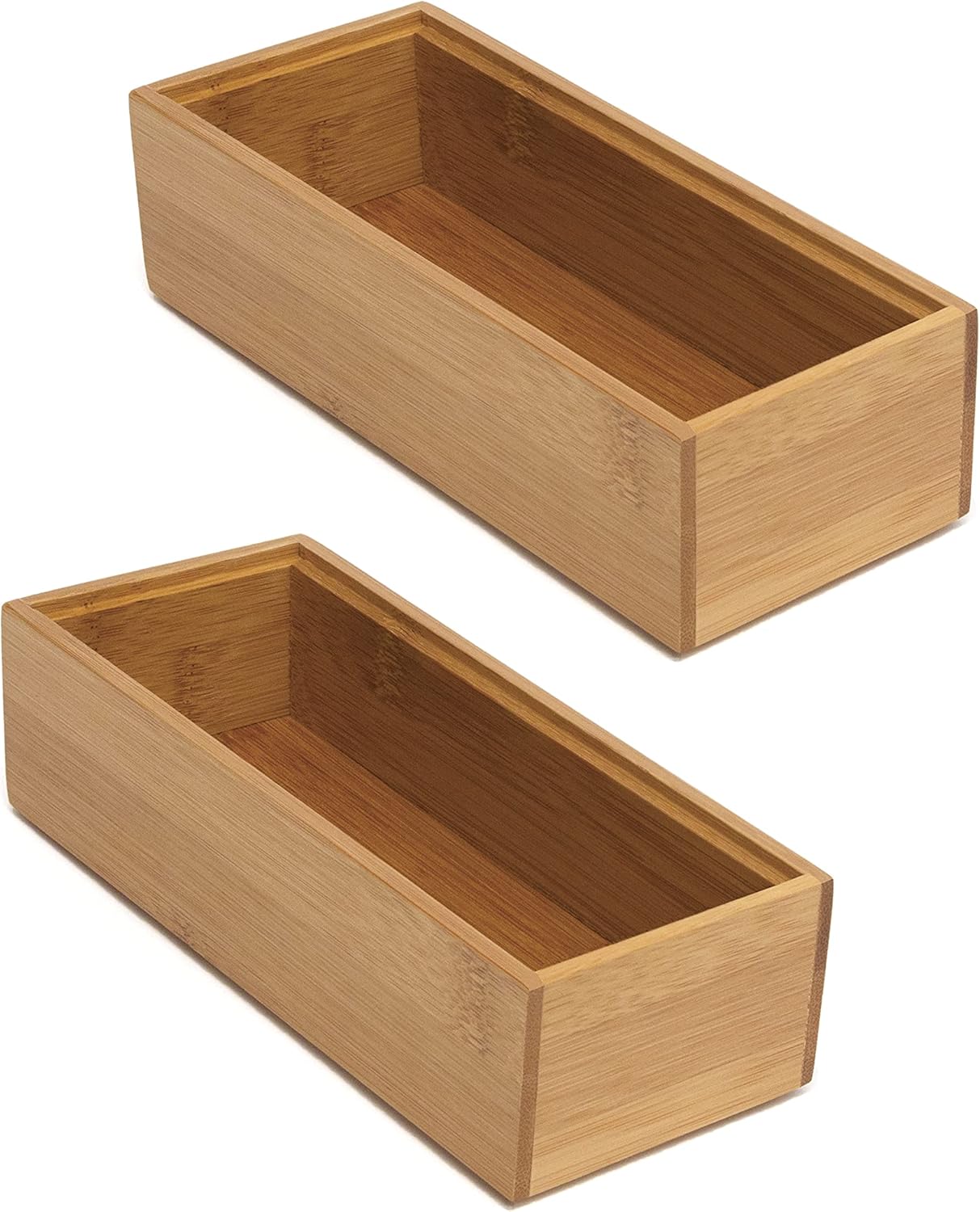 Lipper International 8186S Bamboo Wood Stacking Drawer Organizer Box, 6" x 15"