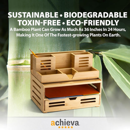 Achieva Bamboo Desk Organizer (71001)