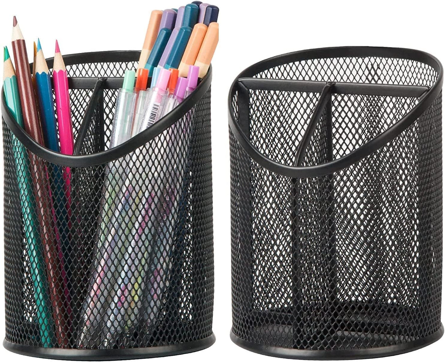 Delifox 2 Pack Pen Holder Mesh Round Pencil (White)