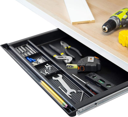 Mount-It! Large Under Desk Pencil Drawer | 21.25” W, Ball Bearing Slide-Out Organizer for Office Supplies, Paper & Pencils | Fits Desks Over 1” Thick, Adjustable Extension 16.25”–28”