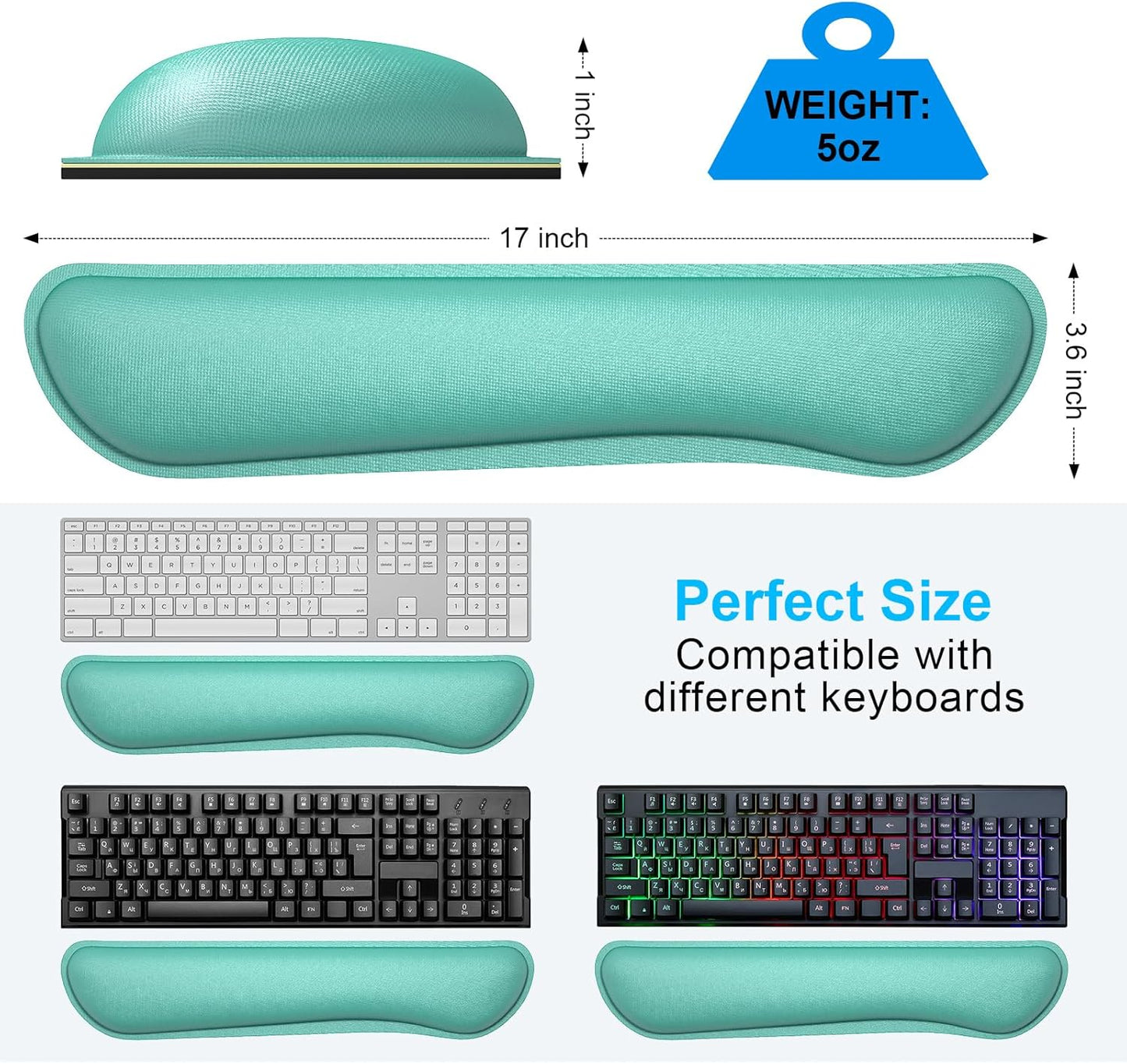 Dapesuom Enlarge Keyboard Wrist Rest, Cute Memory Foam Keyboard Wrist Cushion for Computer Desk Mats Support, Typing Pain Relief Ergonomic Mouse Pad Rests with Non-Slip Base for Gaming, Laptop, Purple