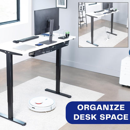 VIVO Under Desk 36 inch Mesh Net Cable Management with Power Strip Holder, Wire Organizer, Adjustable Home Office Standing Desk Cord Storage, Black, DESK-AC36MH-S