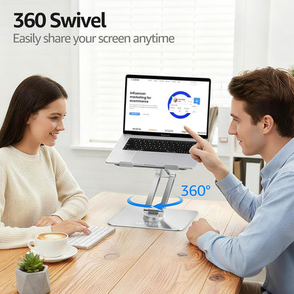 Urmust Adjustable Laptop Stand for Desk Aluminum Computer Stand for Laptop Riser Holder Notebook Stand Compatible with MacBook Air Pro Ultrabook All Laptops 11-17 inch (Black)