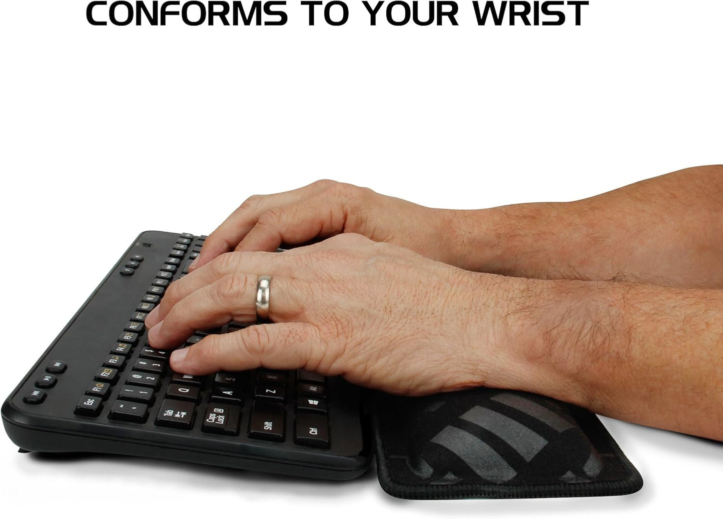 ENHANCE Keyboard Wrist Rest - Keyboard Wrist Support with Memory Foam Pad and Premium Anti-Fray Stitching - Fits Full Size Boards Helps with Pain for PC, Laptop, Office Typing - Galaxy